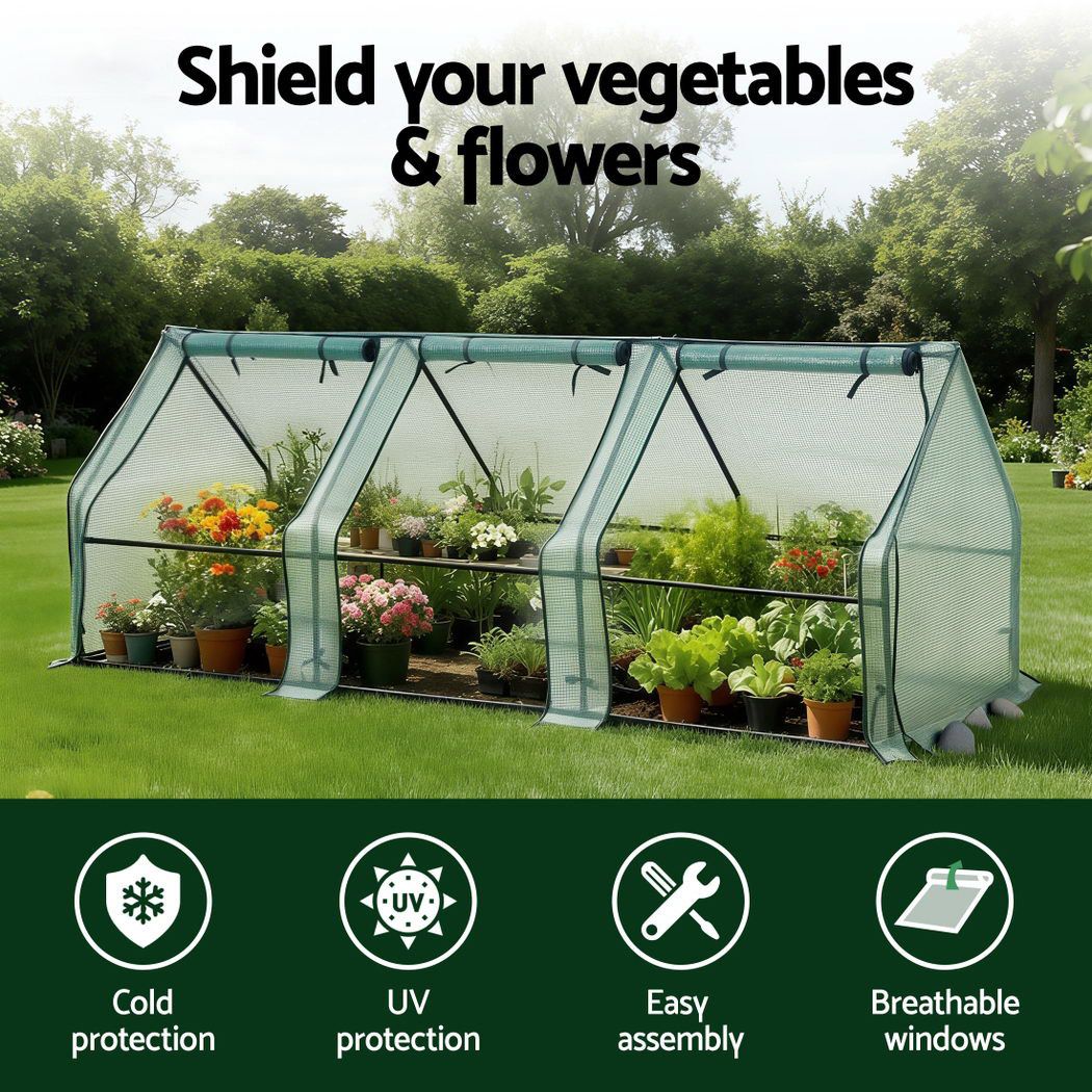 Green Fingers Mini Greenhouse – 240 × 90 × 90cm