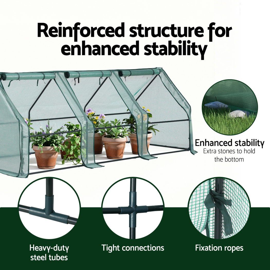 Green Fingers Mini Greenhouse – 240 × 90 × 90cm