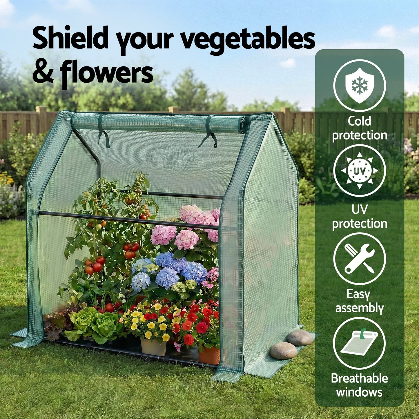 Green Fingers Mini Greenhouse – 91 × 46 × 84cm