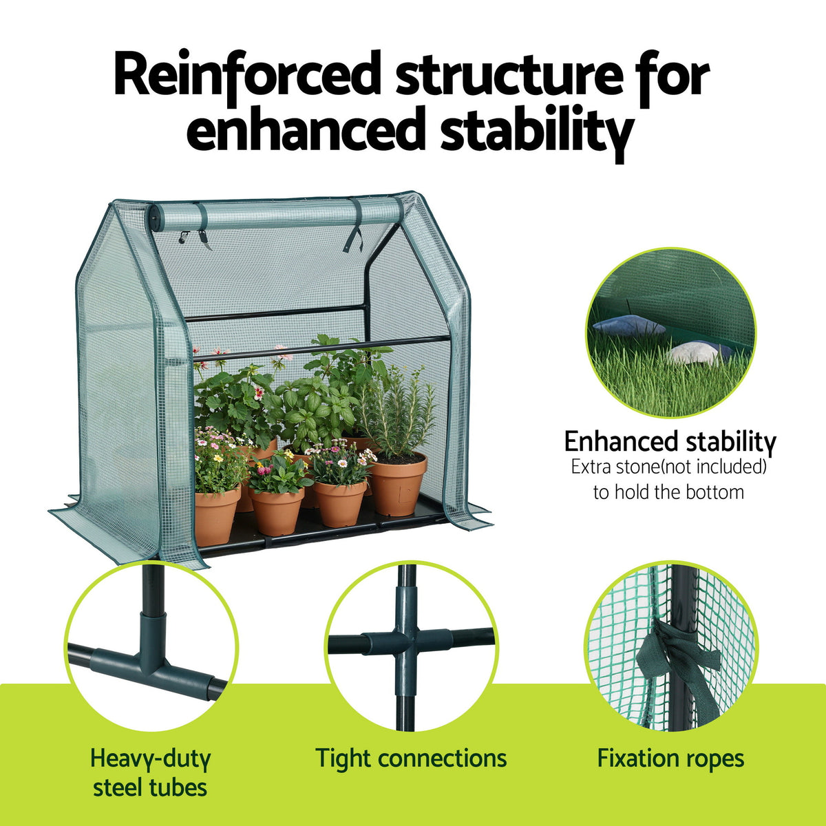 Green Fingers Mini Greenhouse – 91 × 46 × 84cm