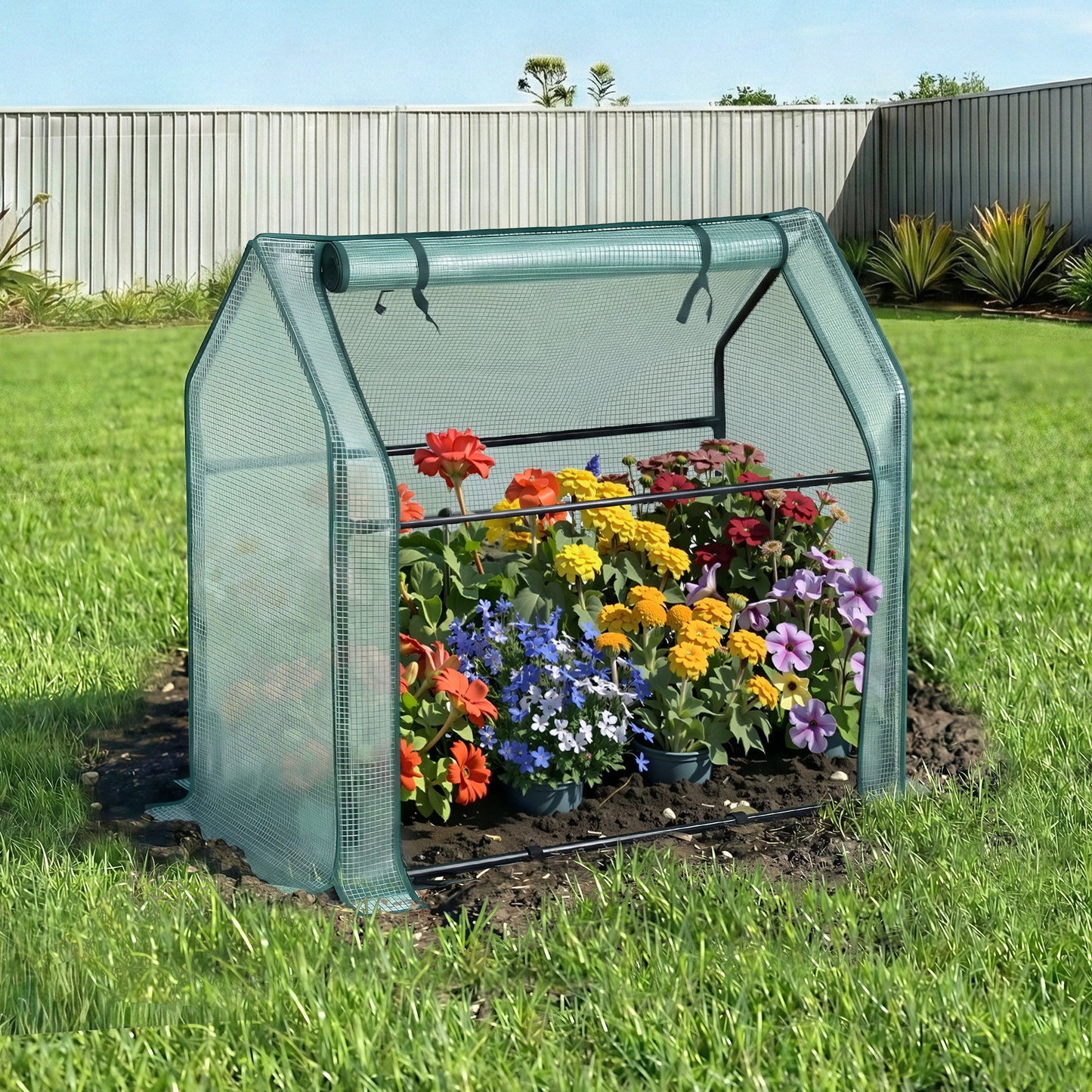 Green Fingers Mini Greenhouse – 91 × 46 × 84cm