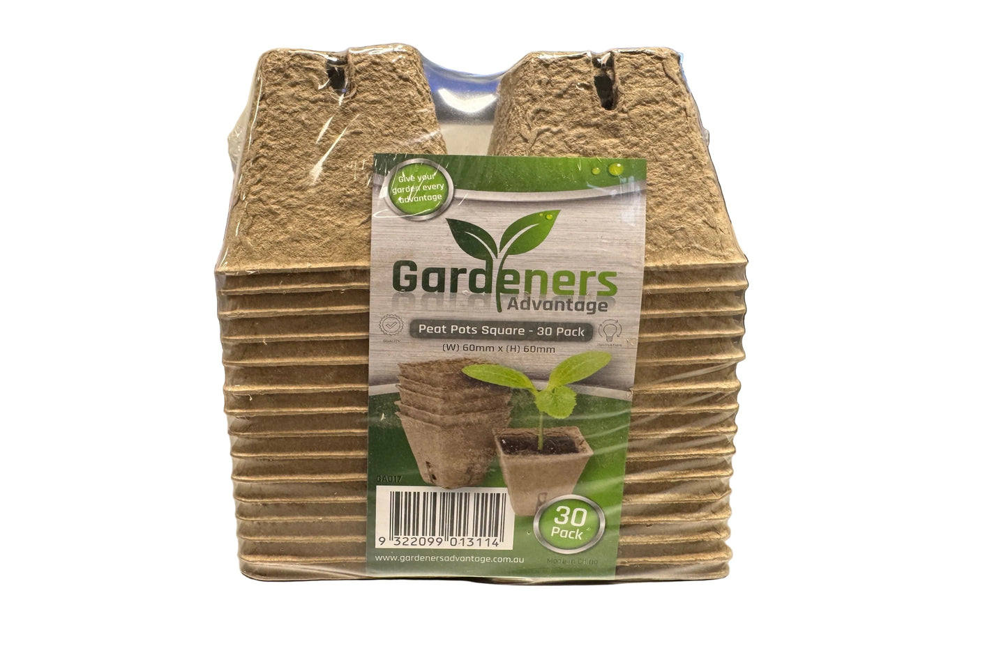 Peat Pots by Gardeners Advantage – Square 60mm | Pack of 30