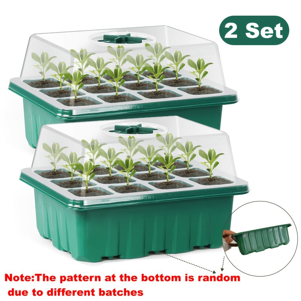 24-Cell Seed Starter Tray with Humidity Dome – 3 Piece Set