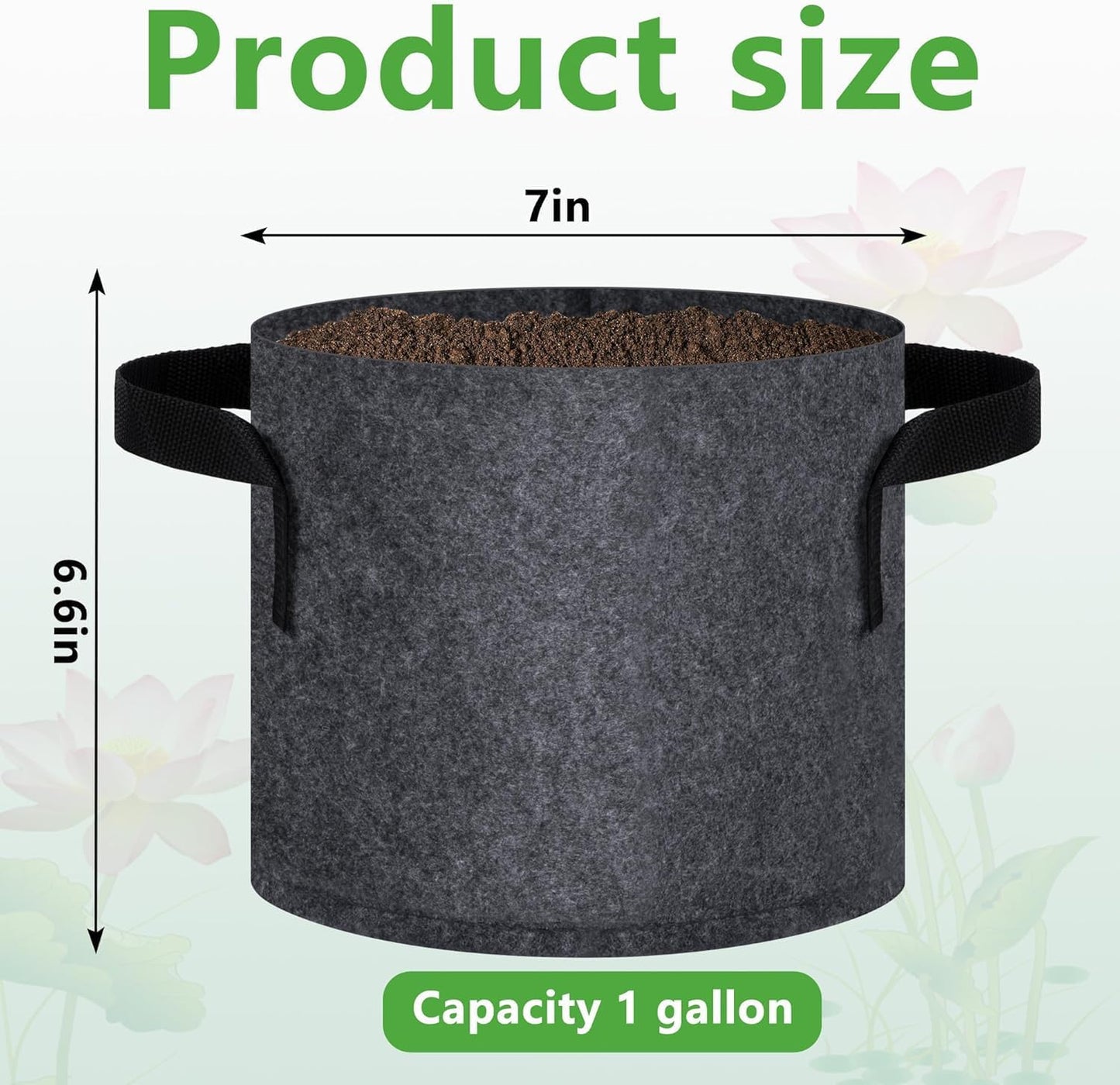 12 Pack Aquatic Plant Pots for Pond, Reusable Fabric Aquatic Plant Pots, Breathable Pond Plant Basket Grow Bags with Handles for Aquatic Plants, Bog Plant, Water Lily, Lotus, Flower (1 Gallon)