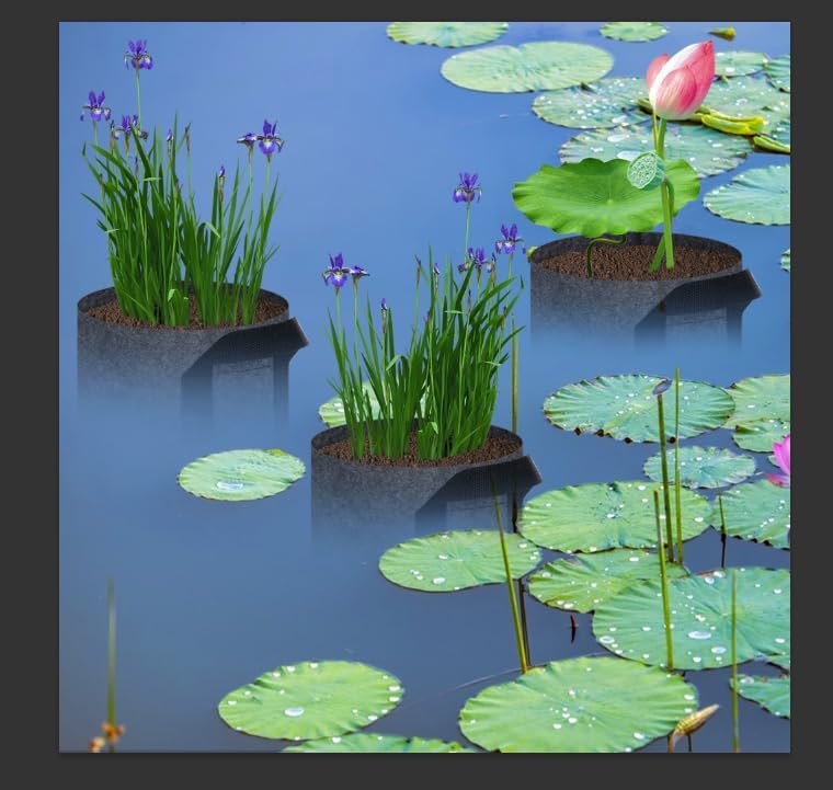 12 Pack Aquatic Plant Pots for Pond, Reusable Fabric Aquatic Plant Pots, Breathable Pond Plant Basket Grow Bags with Handles for Aquatic Plants, Bog Plant, Water Lily, Lotus, Flower (1 Gallon)