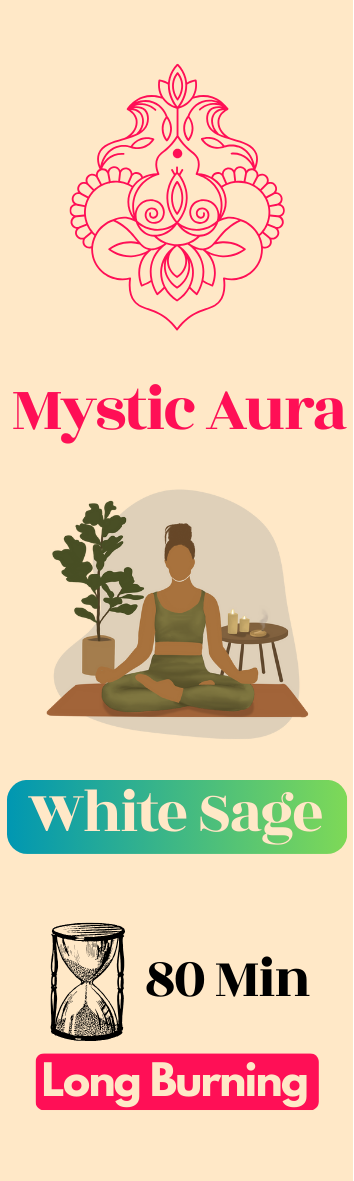 Mystic Aura™ – Premium Aromatic Sticks (80-Minute Burn) - 1 Pack of 10 Sticks